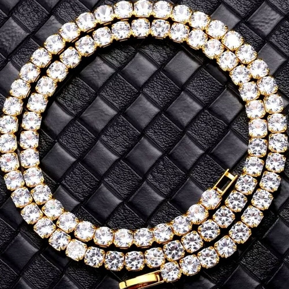 ⭐ Large 22" Diamond Infinity Necklace With 5mm Diamonds 18k Gold Pltd ⭐